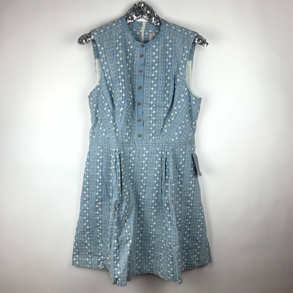 Gal Meets Glam Quinn Chambray Eyelet Dress - Picture 2 of 8
